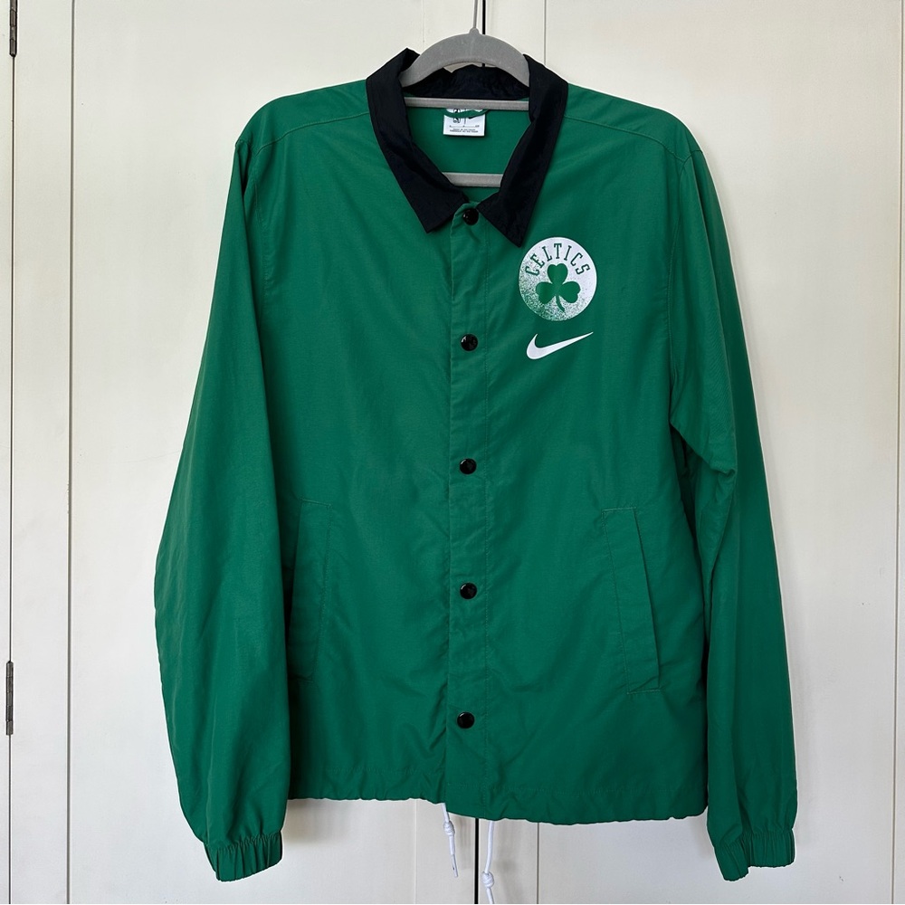 Boston Celtics Nike Green Warmup Jacket Men’s Lightweight Full Snap Size S